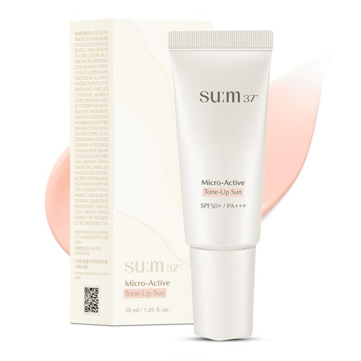 숨37도 마이크로액티브 톤업 시카 무기자차 진정선 선크림 SPF50 PA