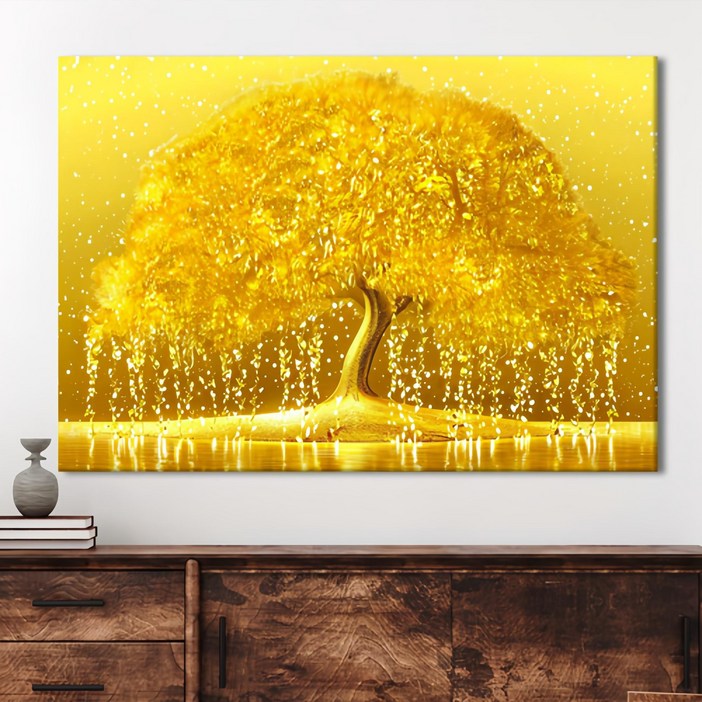 인메이블 황금 골드 돈들어오는 돈나무 그림 캔버스 액자