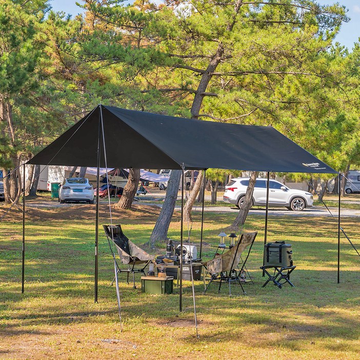 브리즈문 4중 블랙코팅 립스탑 300D 렉타 타프 그늘막  전용가방 세트