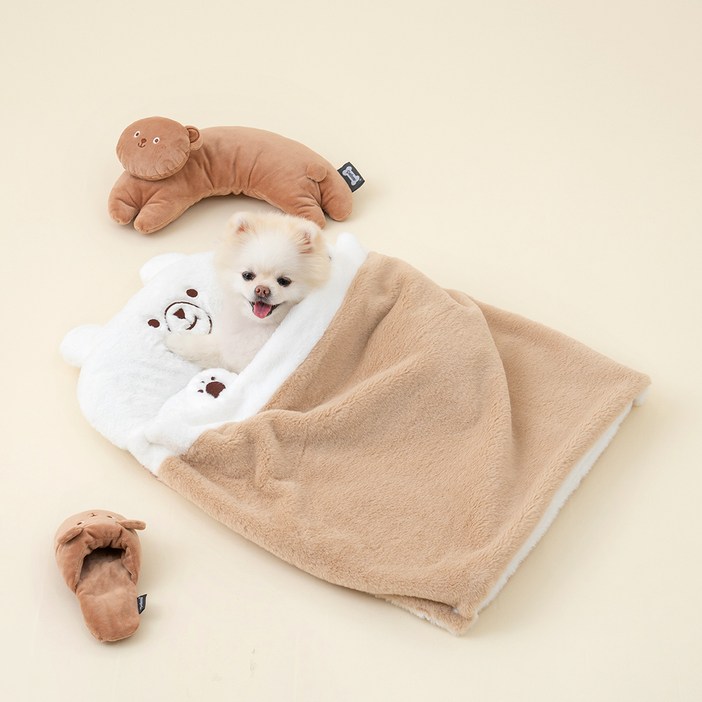 펫본 강아지 화이트베어 패드, 브라운, 1개