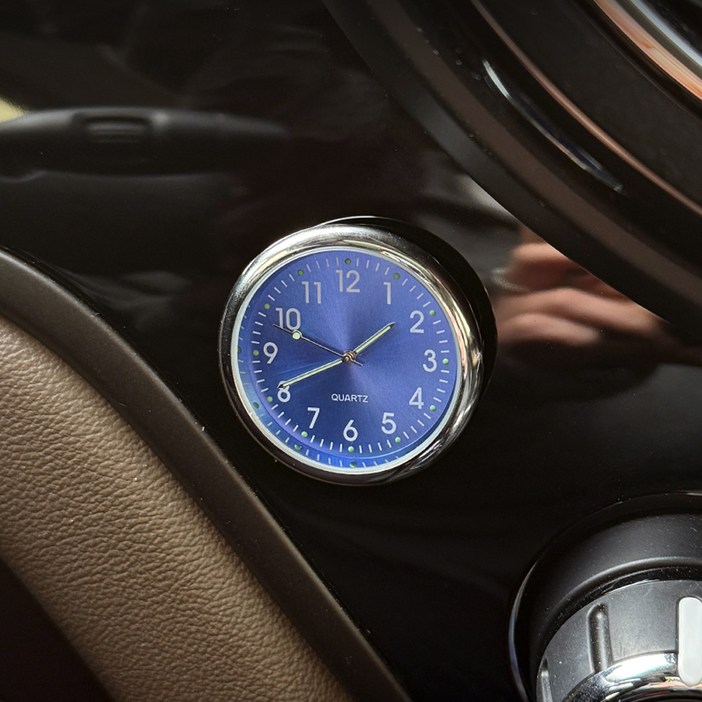 카템 차량용 아날로그 송풍구 클래식 시계 CT464, 블루오션, 1개