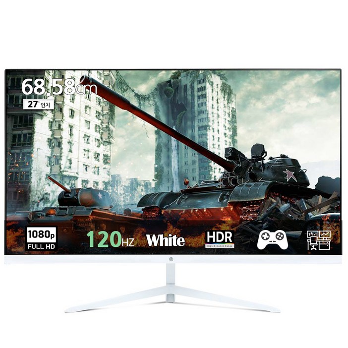 픽셀아트 FHD IPS 120Hz 모니터 화이트, 68.58cm, PA2740W(무결점)