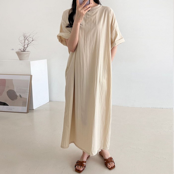 보리맘 로라 바스락 롱 원피스 빅사이즈 임부복 R919