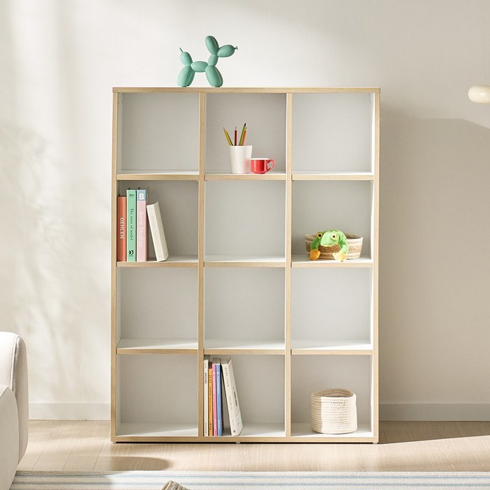 아이모던가구 슬림 거실수납 책장, 4단, 화이트