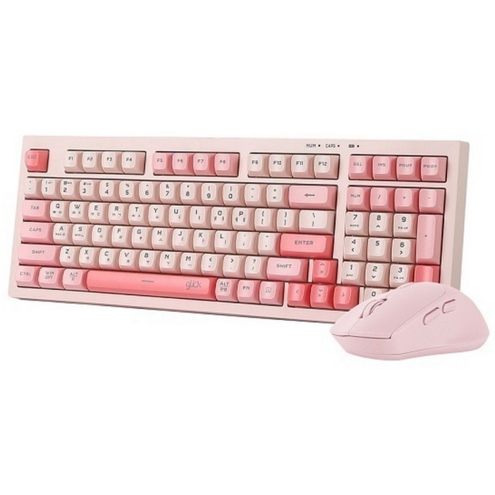 지클릭커 오피스프로 WMK50 사일런스 M 98 무선 키보드 마우스 세트, 일반형, Pink, WMK50