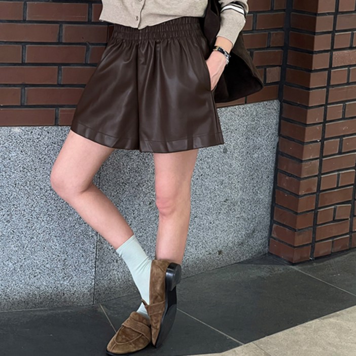 난닝구 테놀브 레더밴딩숏팬츠