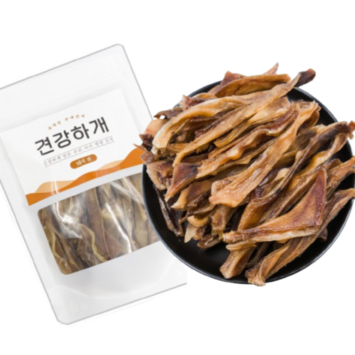 견강하개 강아지 수제간식 돼지귀 슬라이스, 12개, 200g 견강하개 강아지 수제간식 돼지귀 슬라이스, 12개, 200g
