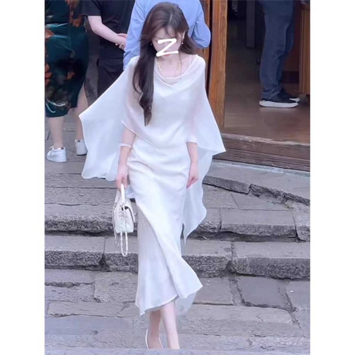 얇은 쉬폰 케이프 블라우스 여름 셔츠