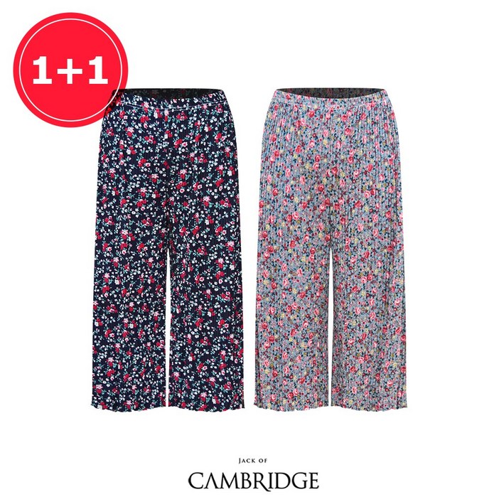 잭오브캠브릿지 여성용 아이스 주름 8부 팬츠