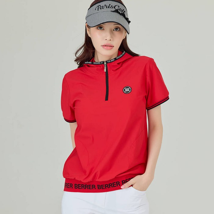 제이투제이 여성골프웨어 쿨스트레치 베러 반집업 후드티셔츠