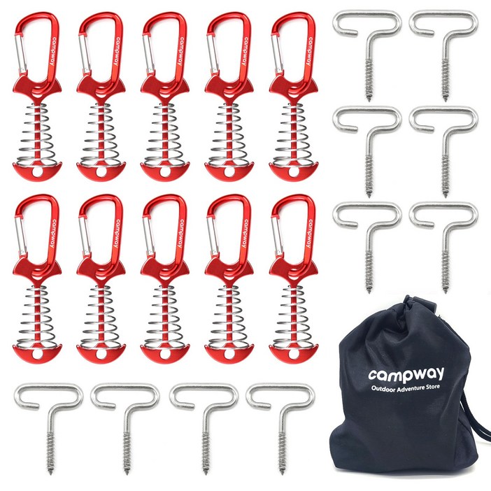 캠프웨이 데크팩 10p카라비너10p나사팩10p보관주머니 총 31종 세트