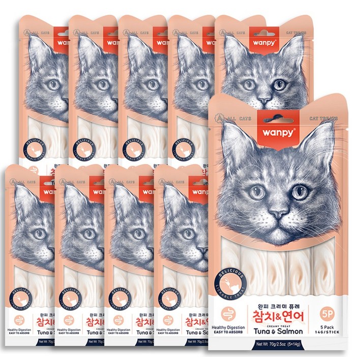 완피 크리미 퓨레 14g x 5P 10개 1세트 고양이간식
