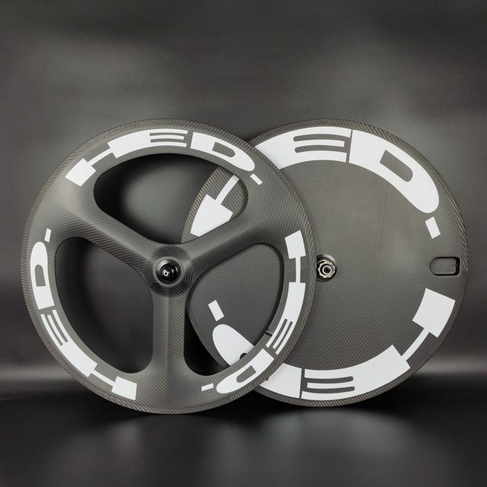 삼발이휠 카본 픽시 HED 탄소 로드 자전거 산악 앞바퀴 카본휠 스포크 세트 고정, 1개