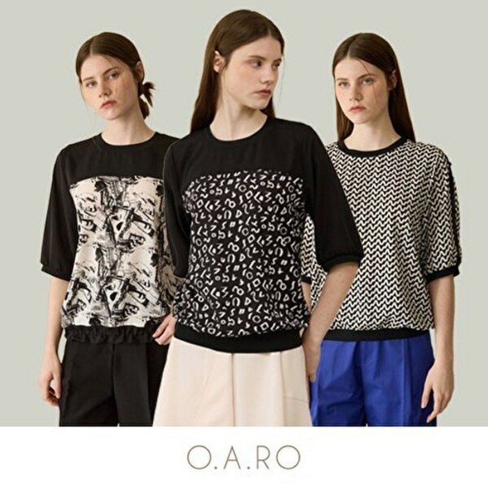 오아로 25SS 블랙에디션 티블라우스 3종세트