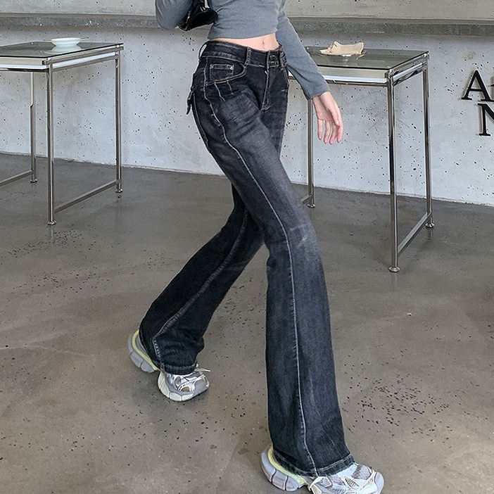 대박난박양 로우라이즈 빈티지 기모 청바지