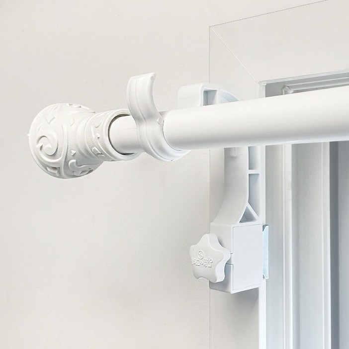 감성다는남자 안뚫어고리ver4 화이트1세트2개입  화이트커튼봉set, 화이트