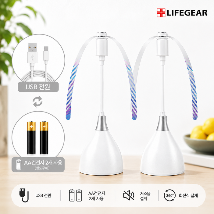 LIFEGEAR 파리 선풍기 플라이팬 2개 구성 파리퇴치기 음식 파리쫒기 회전식 날개 시장 생선 조류 과일가게 마트 시장 파리쫓기 피크닉 바베큐 파티용 날파리 쫓기 회전풍차