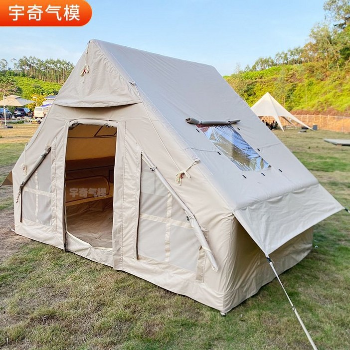 45 인용 에어 텐트 넓은 야외 방수 가족 하이킹 여행 공기 주입식 63