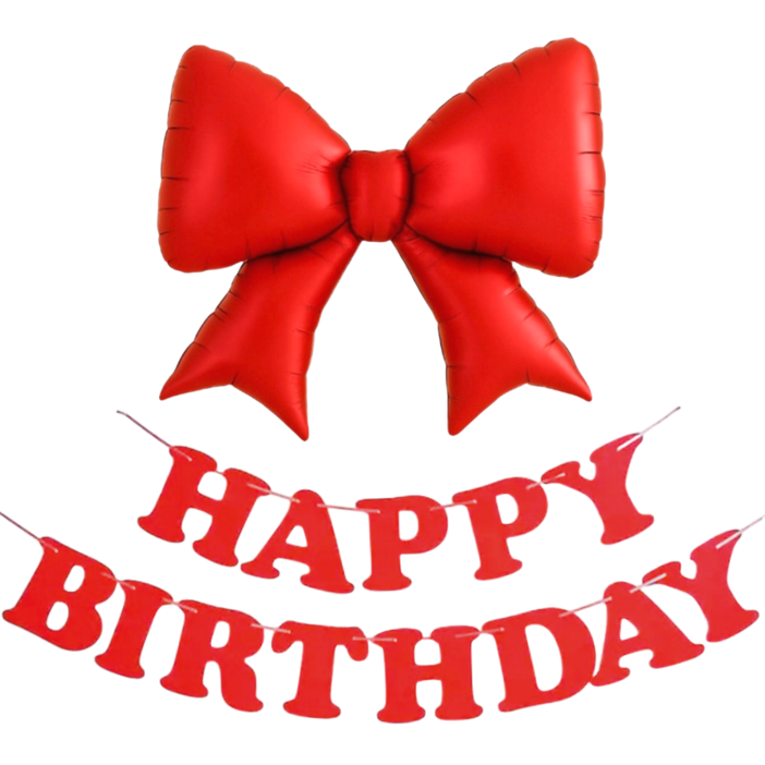 파티에진심인사람들 대형리본풍선+펠트가랜드 세트 생일파티 홈파티세트