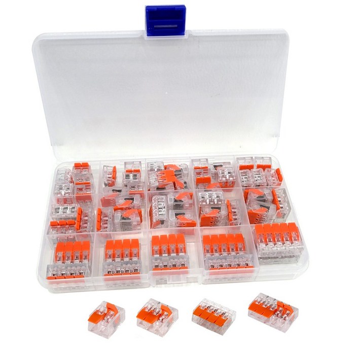 원터치 푸시 레버형 커넥터 전선연결단자 50pcs세트 SERC50, 50개 원터치 푸시 레버형 커넥터 전선연결단자 50pcs세트 SERC50, 50개