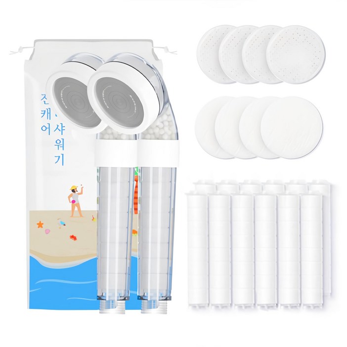 진캐어 퓨어 샤워기 본품2p  헤드세트4p  바디필터12p