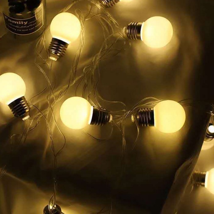 감성 소켓 LED 큰 앵두전구 건전지 USB 캠핑 조명 알전구 줄조명 100구