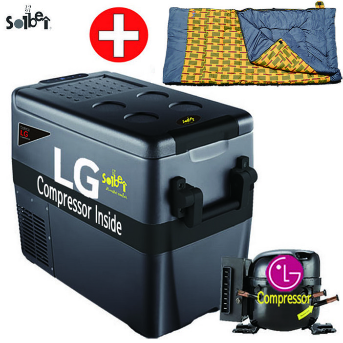 당일발송 32주년기념 선물증정 폭이 가장 좁은 솔베이 몬스터 블랙 뉴 차량용 캠핑용 캠핑카 화물차 낚시 이동식냉장고 냉동고, 블랙 뉴 LG콤프레셔 50L선물O