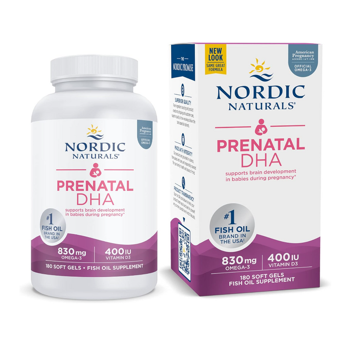 노르딕 내추럴스 프리네이탈 DHA 830mg 임산부 오메가3+비타민D 400IU함유 180소프트젤