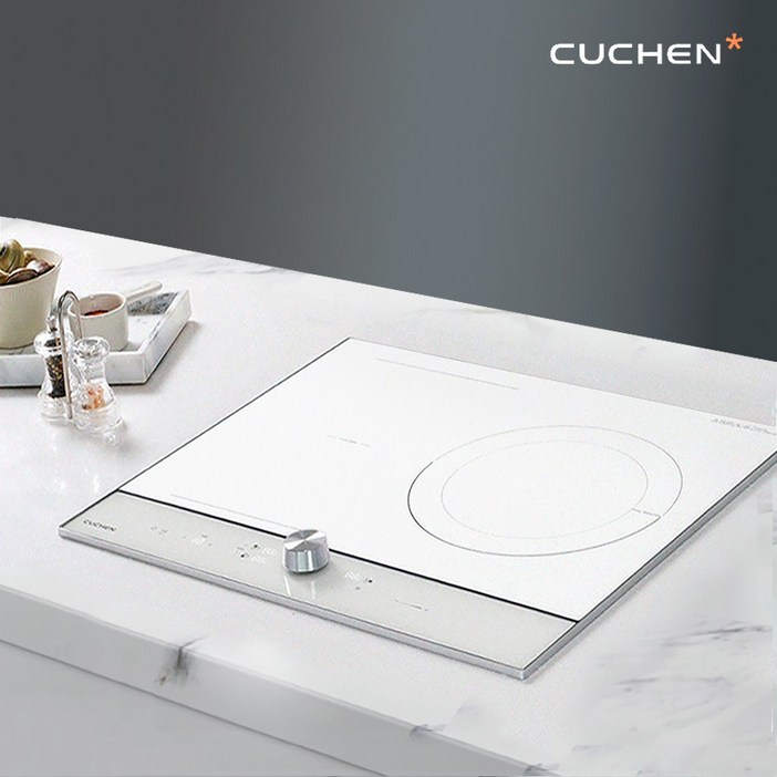 CUCHEN 화이트 올파워 인덕션 3구 빌트인 560X480 보더리스 3400W 전국설치가능