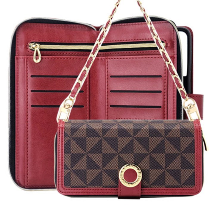 갤럭시S24울트라 S928 루에다 지퍼 지갑형 다이어리 휴대폰 케이스 스트랩 포함