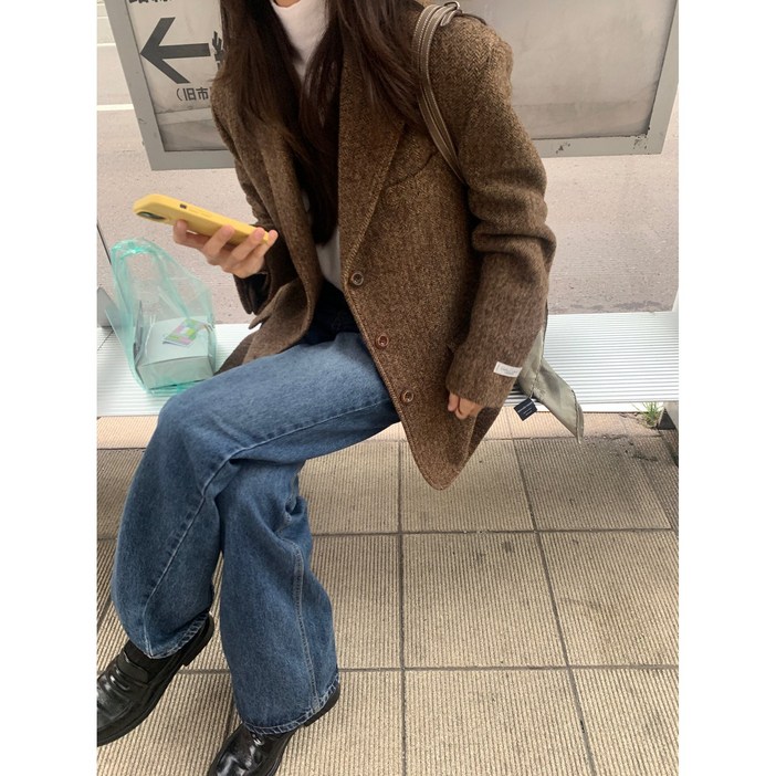 underson 언더슨 볼륨 헤링본 자켓 (2color)