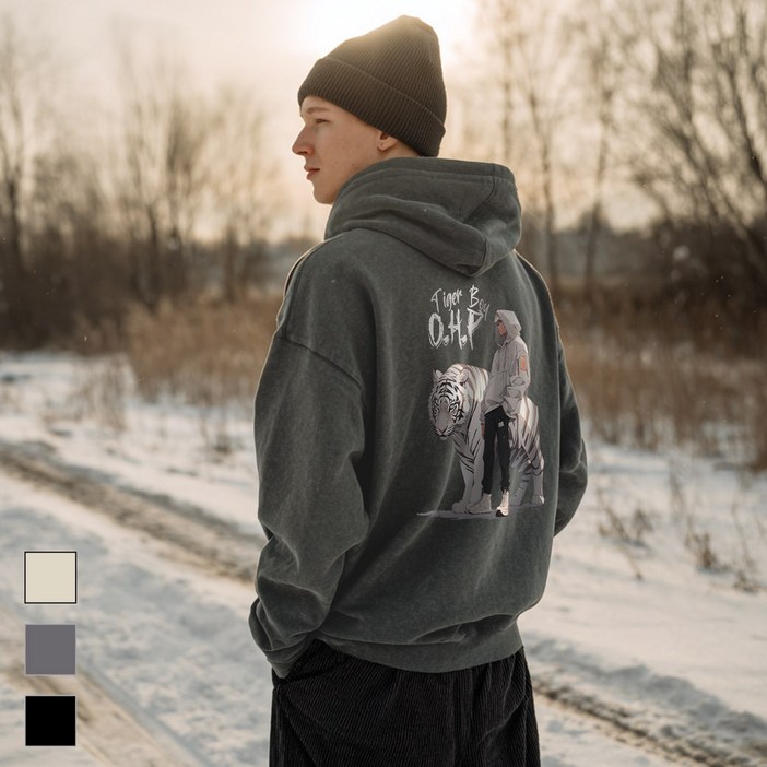 OHP 작품을 입는다 기모 후드집업 best4