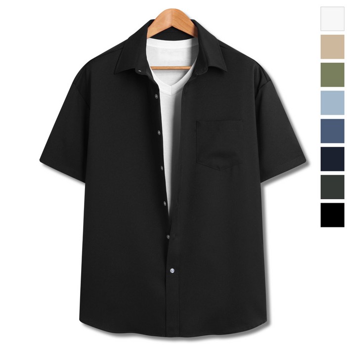 썸머 링클프리 오버핏 무지 반팔셔츠 SCC5213PT