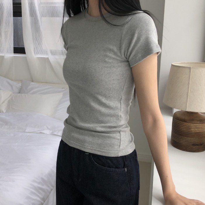 기본 슬림핏 기모 반팔