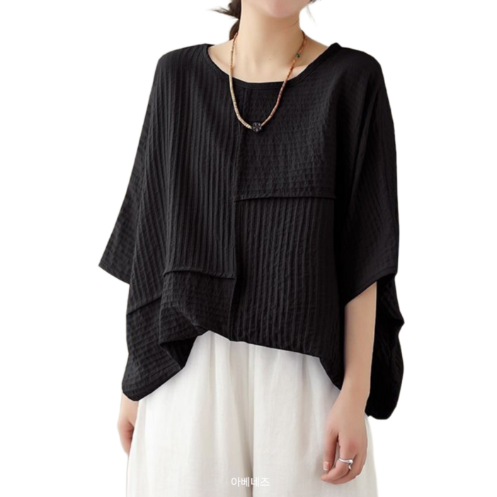 아베네즈 40대 여성 체형커버 반팔티  얇고 시원한 외출룩 오피스룩 티셔츠 AVSS25FT648