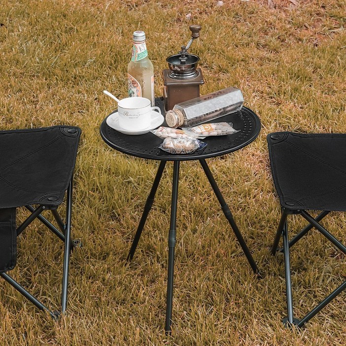 캠프21 2단 높이조절 원형 사이드 테이블 보관가방 포함