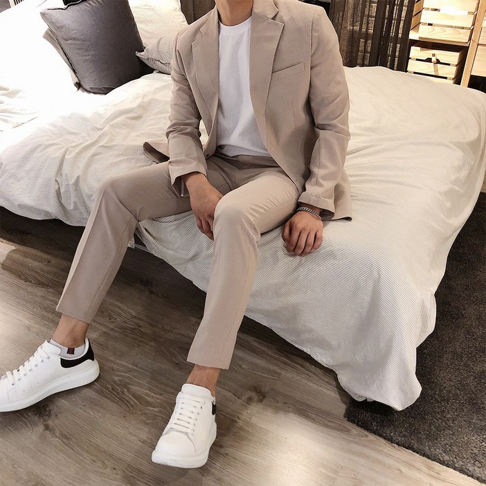 S4XL 빅사이즈 라인좋은 남자 남성 여름 린넨 리넨 수트 정장 6color