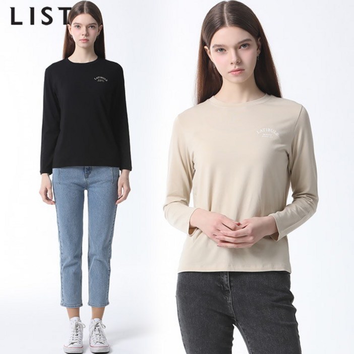 리스트 스몰 레터링 라운드넥 티셔츠  택가격  98000원
