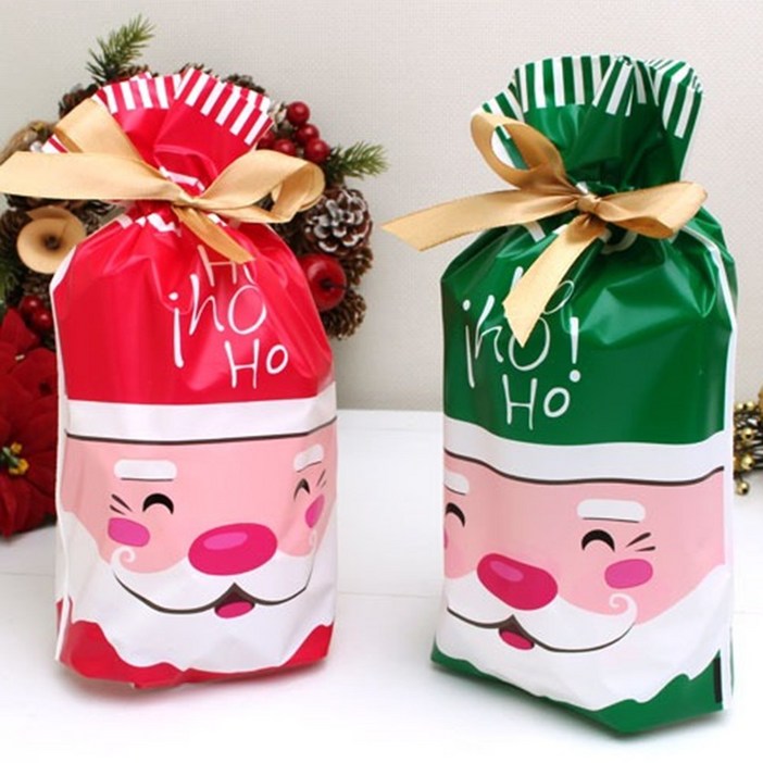 [꼬마데코] 크리스마스 산타얼굴2종 복주머니3장