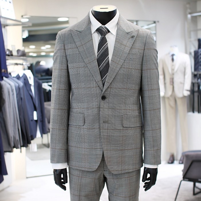 지이크 파렌하이트 23SS 봄여름 남성 클래식핏 피크드라펠 빅 글렌체크 정장셋트 FGJAA2331