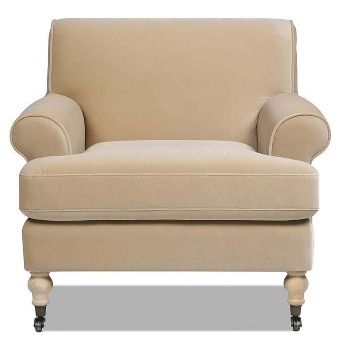 제니퍼 테일러 홈 알라나 로슨 체이스 라운지 의자, 올리브 그린 퍼포먼스 벨벳, 1개