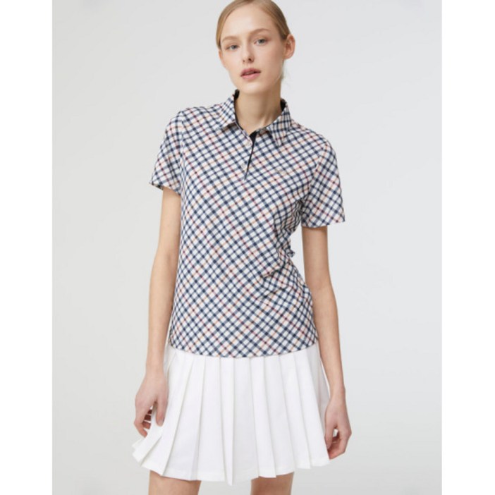 닥스골프 닥스 골프 여성 24 스테디셀러체크 패턴 반팔티셔츠 BEIGE WNTS4B903I2 1725956