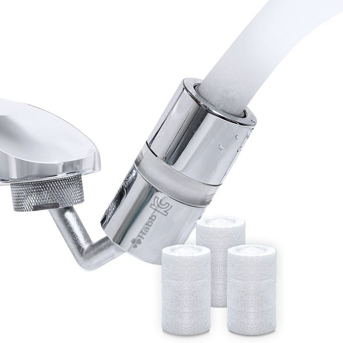 하비비 KC인증 세면대 필터 각도조절 워터탭 + 대형필터 3p 1세트