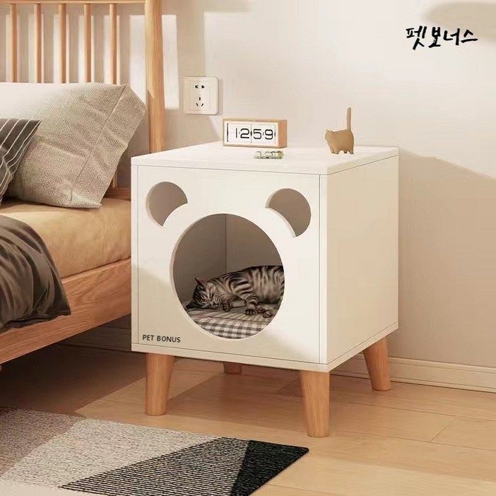 펫보너스 MDF 사이드 테이블형 고양이 숨숨집 펫보너스 MDF 사이드 테이블형 고양이 숨숨집