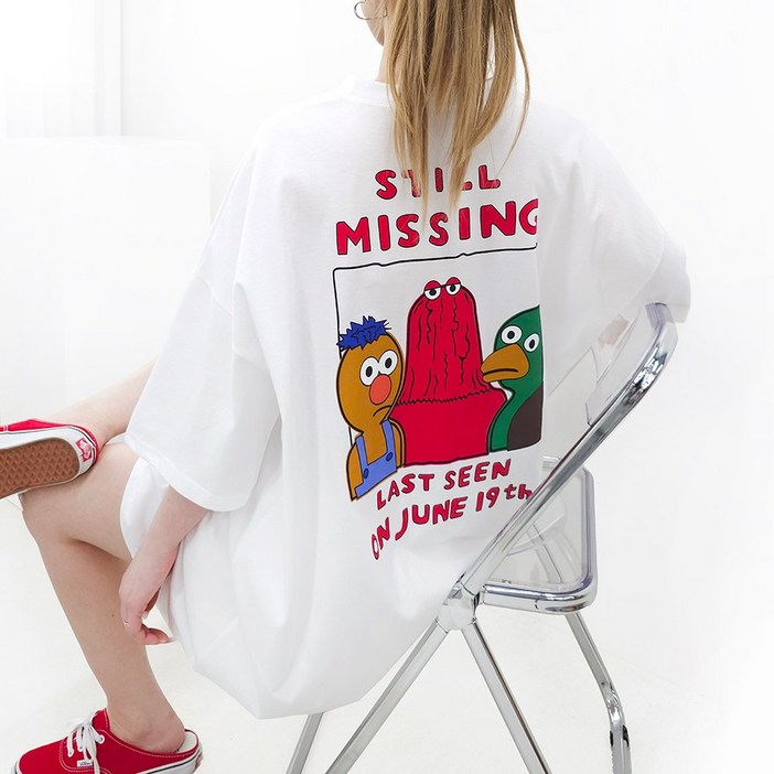 제니블리 스틸 빅사이즈 반팔티 5XL 2COLOR  5599까지 루즈핏 오버사이즈 박스티 티셔츠 남녀공용 홈웨어