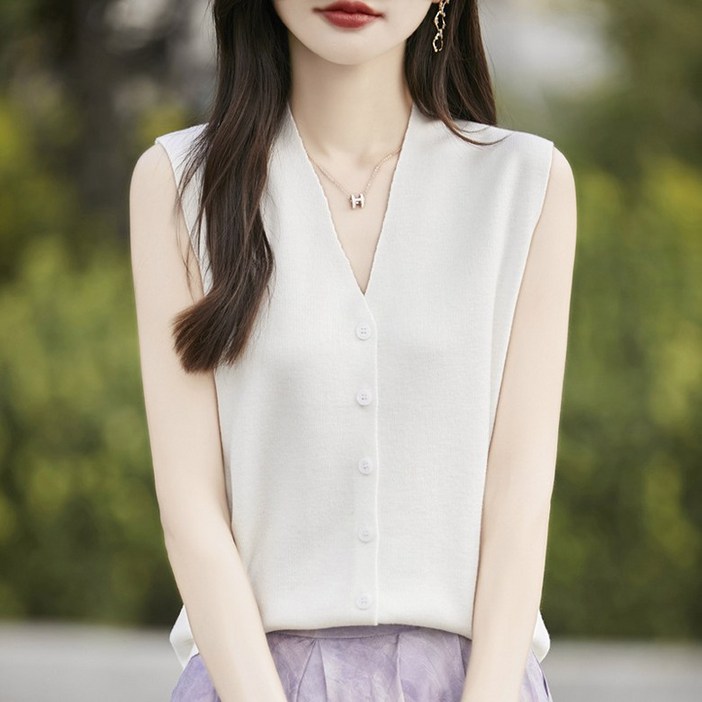 현혜가 여성 브이넥 서양풍 니트 베스트 데일리 베이직 카디건 현혜가 여성 브이넥 서양풍 니트 베스트 데일리 베이직 카디건