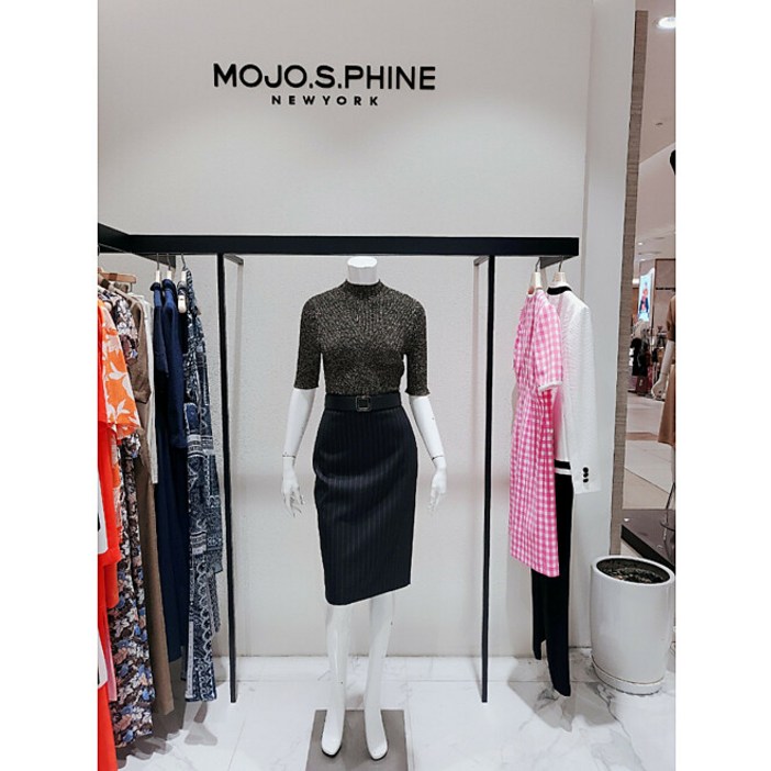 모조에스핀 J203MSD103 H라인 스트라이프 스커트 516336