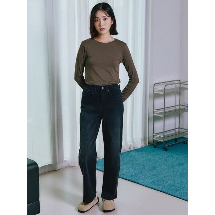 백화점 정품 25FW 폴햄 여성 기모 와이드핏 데님 팬츠 청바지PHE4DP2039