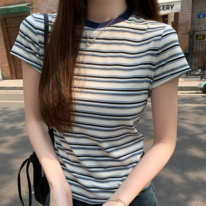 레드에셋 여성 반팔 티셔츠 스트라이프