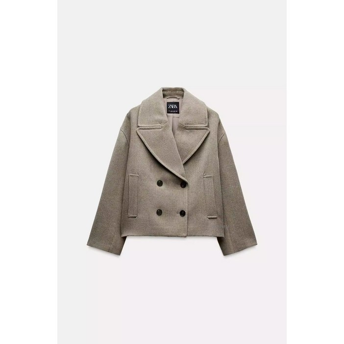 자라 울 블렌드 크롭 코트  zara 2컬러